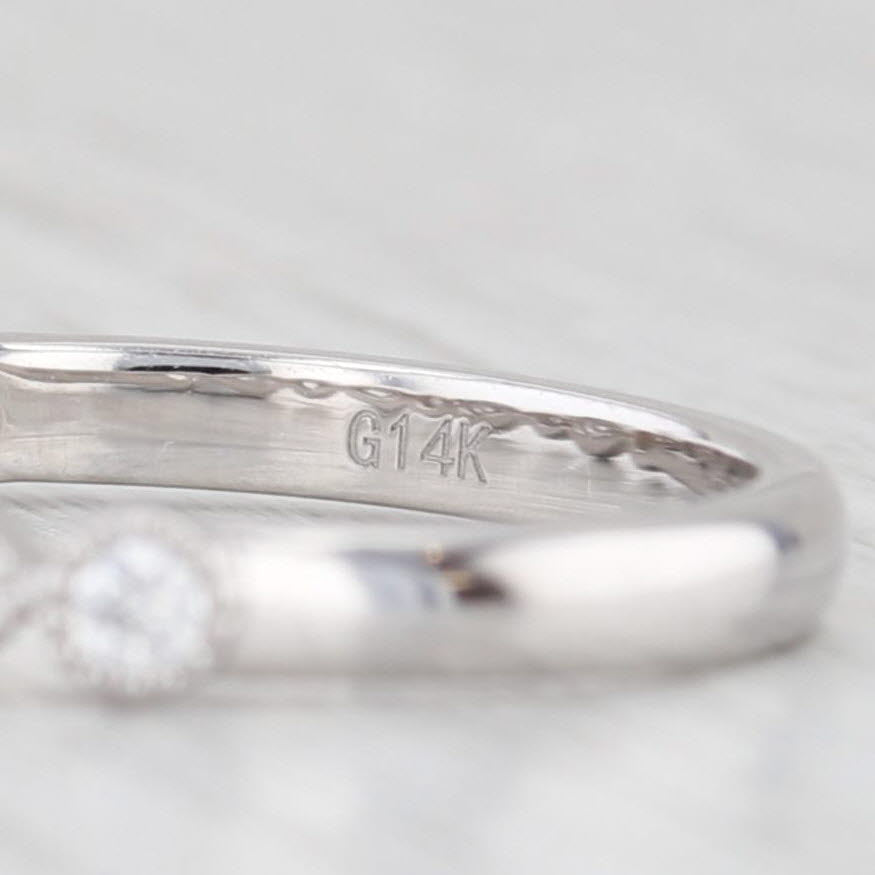 Light Gray New 0.33ctw Diamond Wedding Band 14k White Gold Stackable Anniversary Ring 6.5