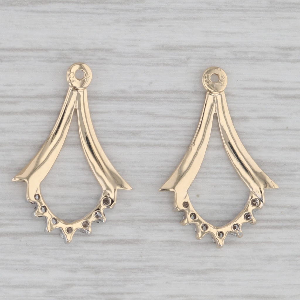 Gray 0.20ctw Diamond Earring Enhancer Drops for Stud Earrings 14k Yellow Gold