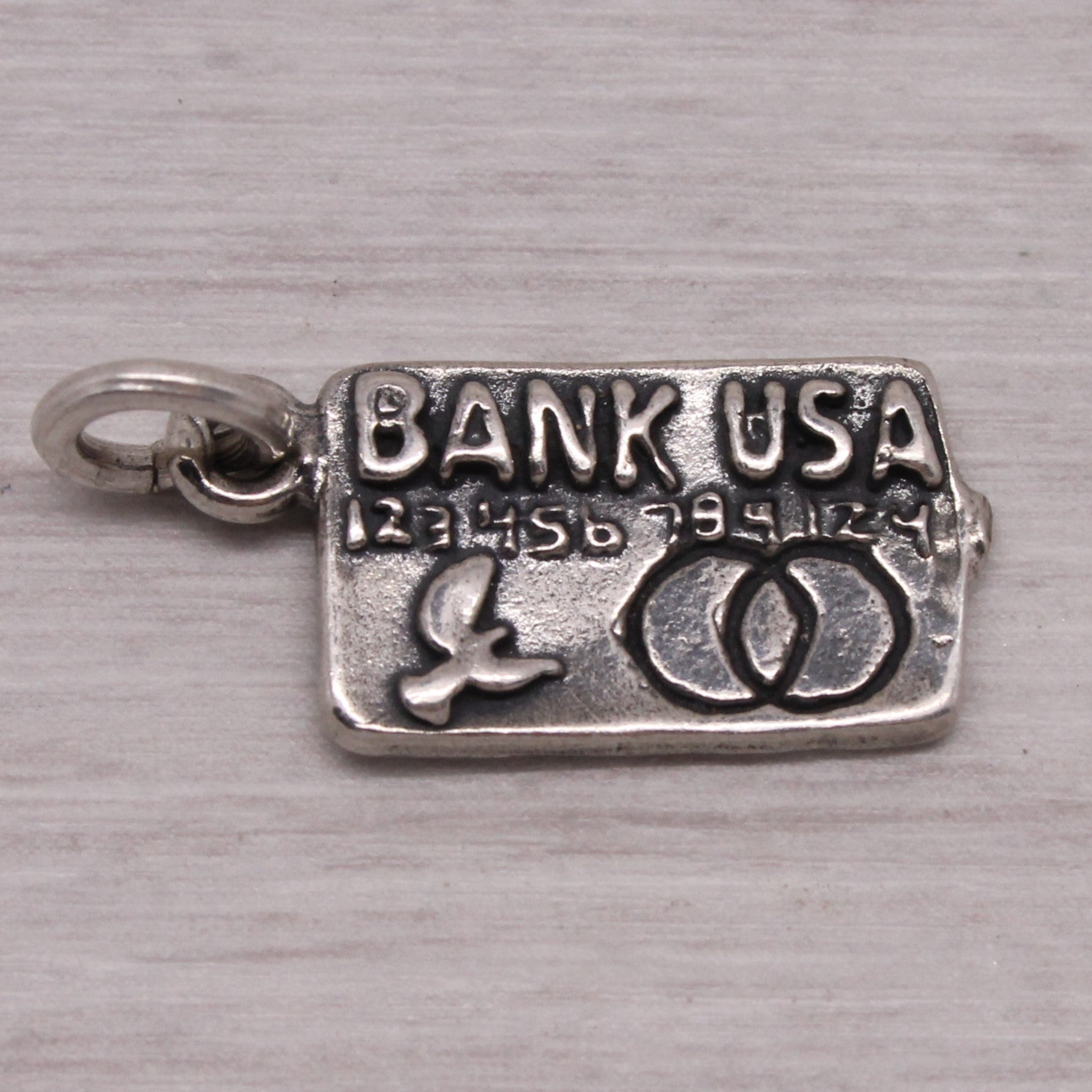 Sterling Silver 925 Bank USA Debit Credit Card Shopping Charm
