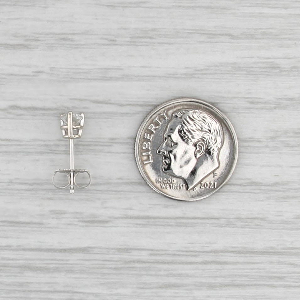 Single 0.20ct Diamond Solitaire Stud Earring 14k White Gold Round VS2 F-G