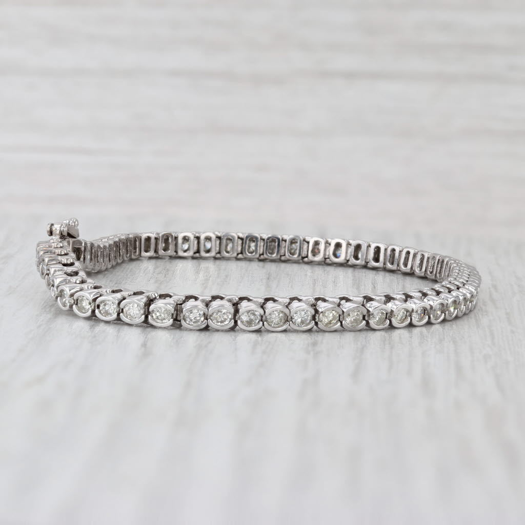 2.50ctw Diamond Tennis Bracelet 14k White Gold 7" 3.6 mm