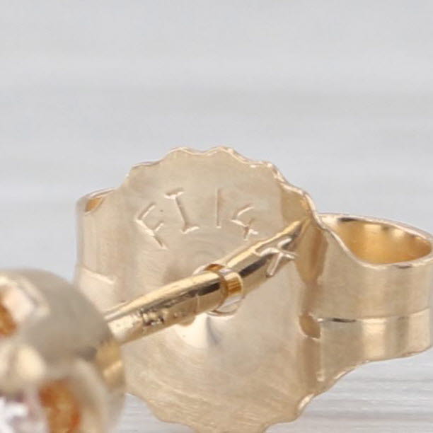 Single Stud Earring 0.36ct Round Diamond Solitaire 14k Yellow Gold