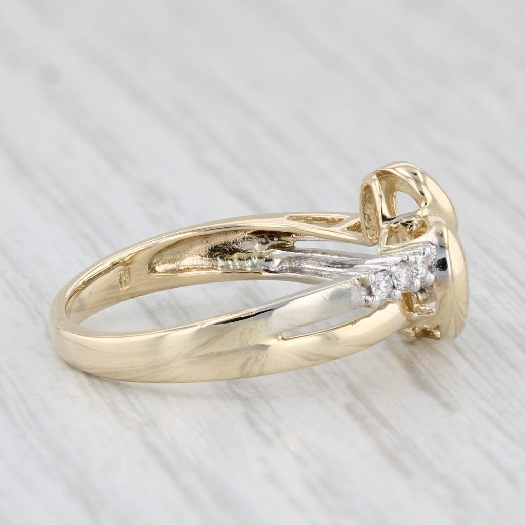 Light Gray 0.13ctw Diamond Abstract Heart Ring 10k Yellow Gold Size 7