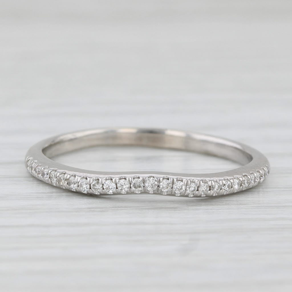 Light Gray 0.20ctw Diamond Wedding Band 14k White Gold Size 9 Stackable Anniversary Ring