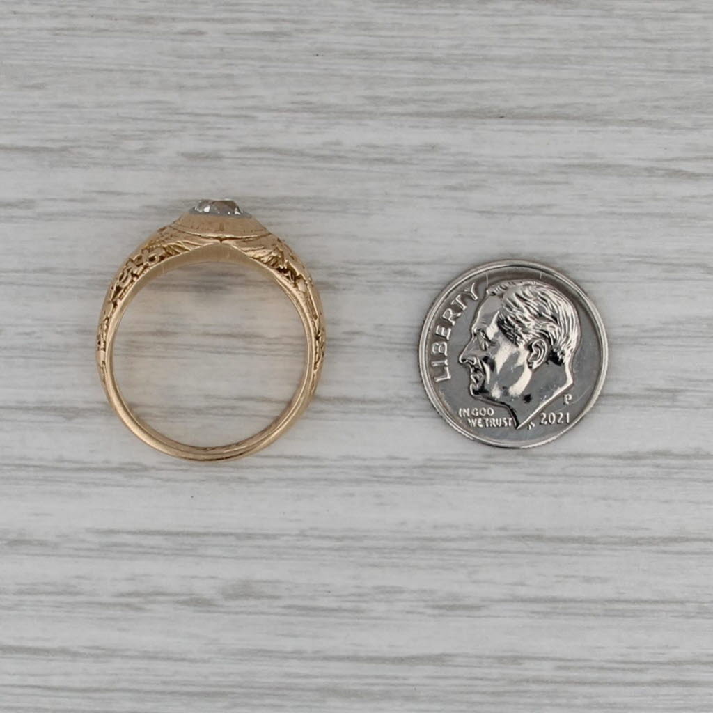 1935 Vintage Tiffany US Navel Academy Ring w/ Box 0.85ct Diamond USNA Size 7.5