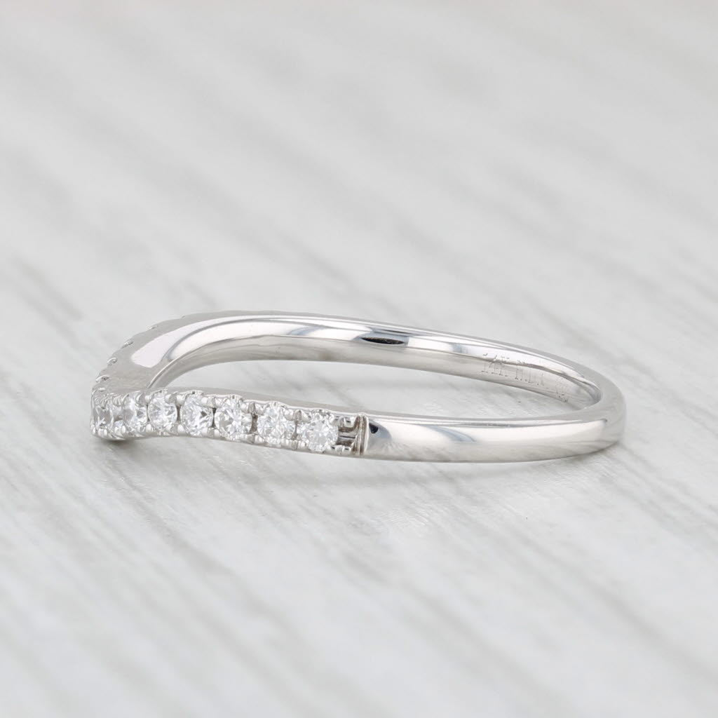 Light Gray 0.20ctw Contoured Diamond Ring 14k White Gold Size 5.5 Guard Enhancer Band