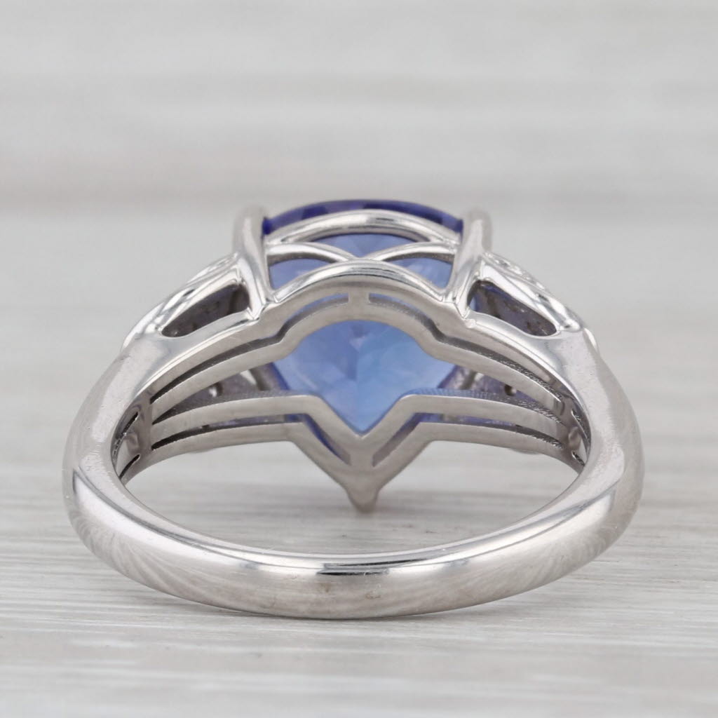 4.68ctw Pear Tanzanite Diamond Ring 18k White Gold Size 7