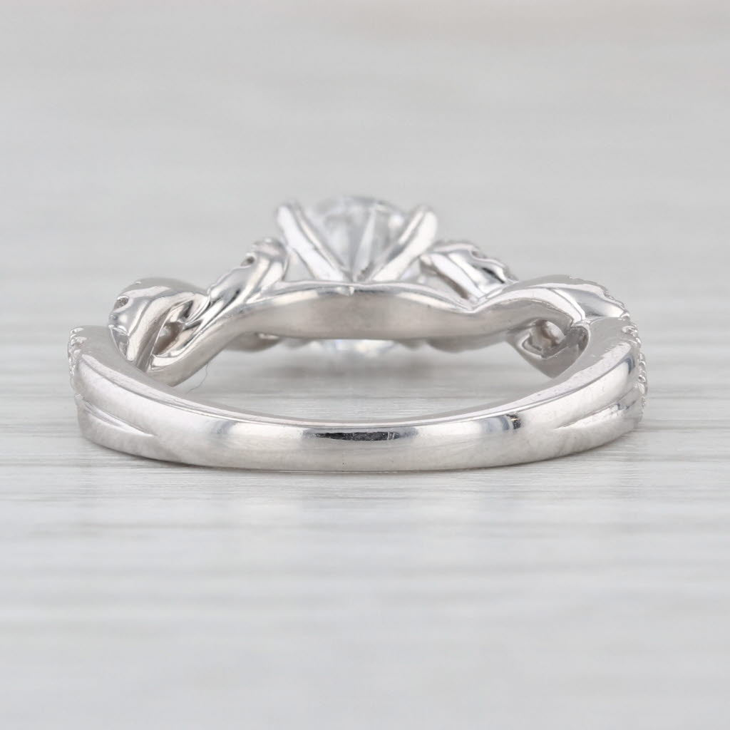 1.24ctw IGI Round Lab Grown Diamond Engagement Ring Woven 14k White Gold Size 6