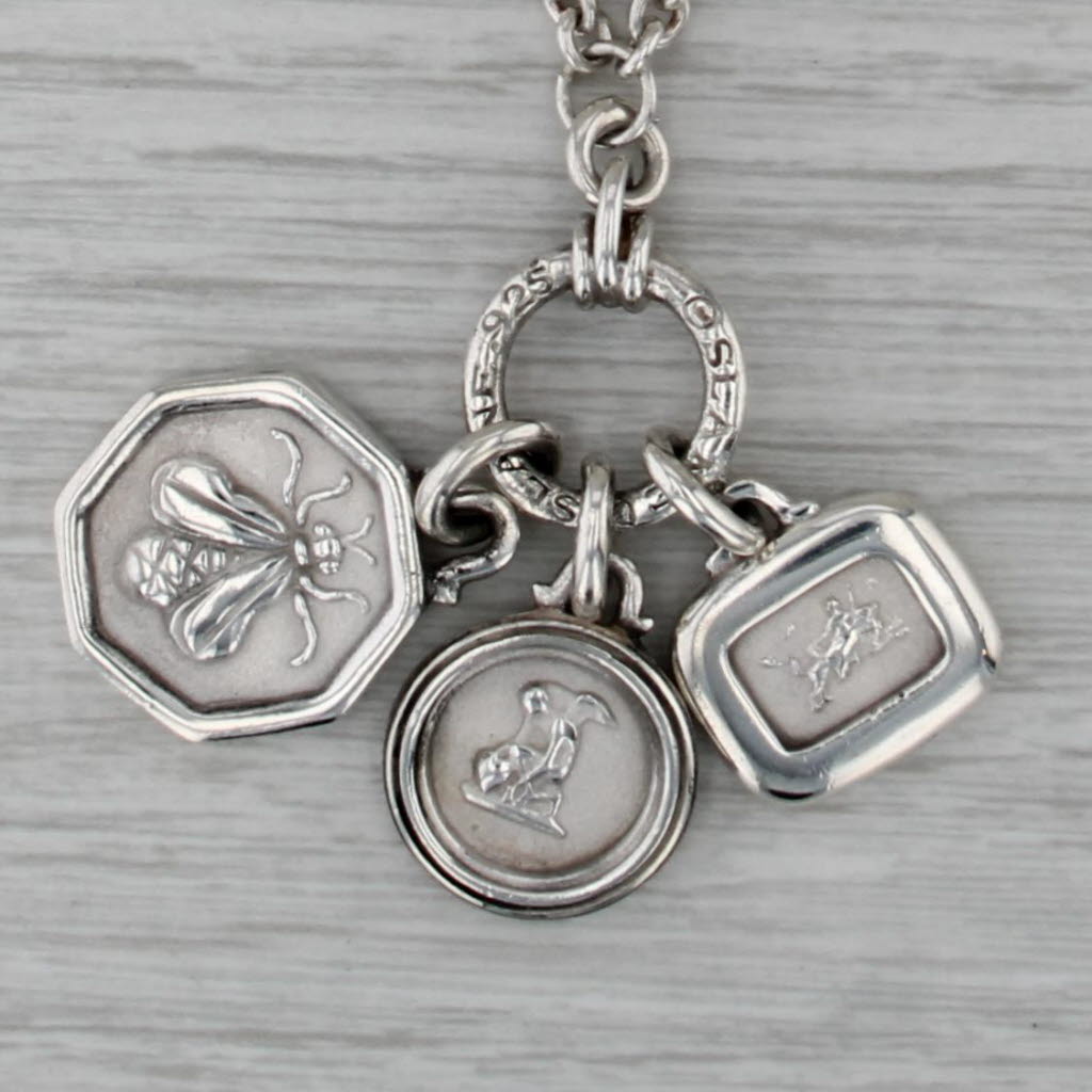 Slane & Slane Bee Eros Rhea Pendant Necklace Sterling Silver Toggle Cable Chain