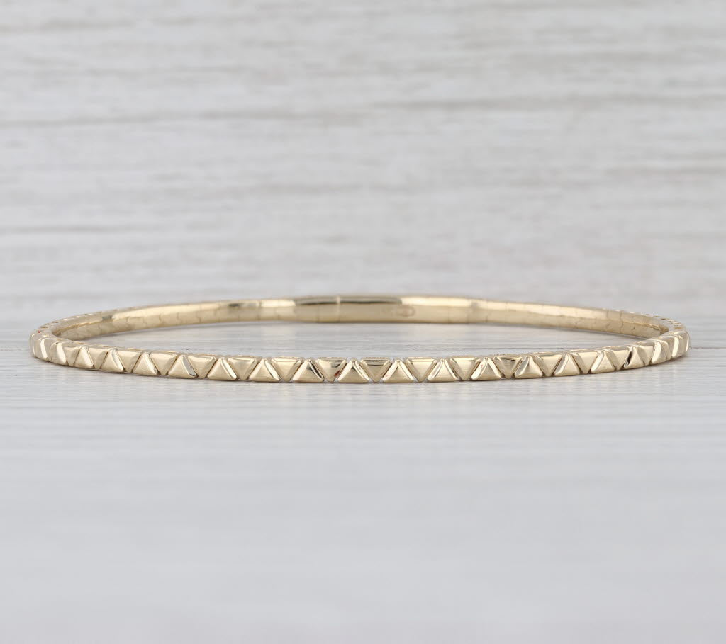 New Flexible Bangle Bracelet 14k Yellow Gold 7" 2.3mm