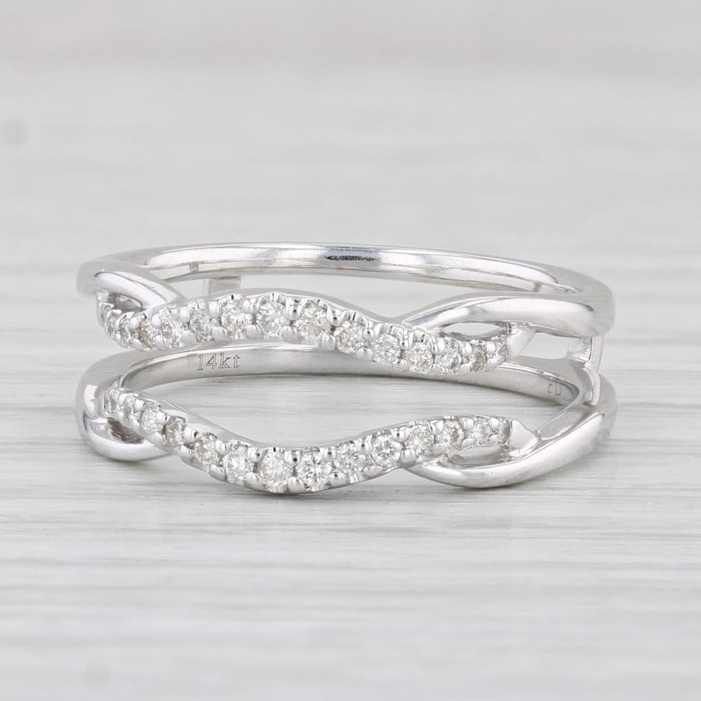 Light Gray 0.20ctw Diamond Ring Jacket Enhancer 14k White Gold Size 7 Wedding Band