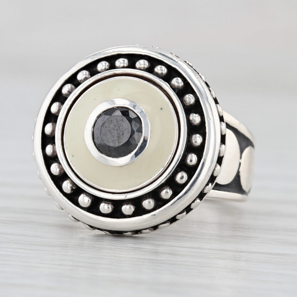 Kameleon Black Cubic Zirconia Pop Ring Sterling Silver Size 5.25 Interchangeable