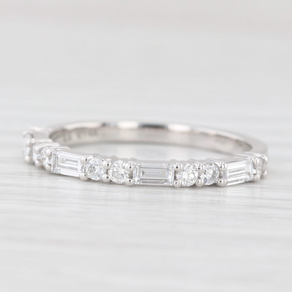 Light Gray New 0.50ctw Lab Grown Diamond Ring Wedding Anniversary Band 14k White Gold S 6.5