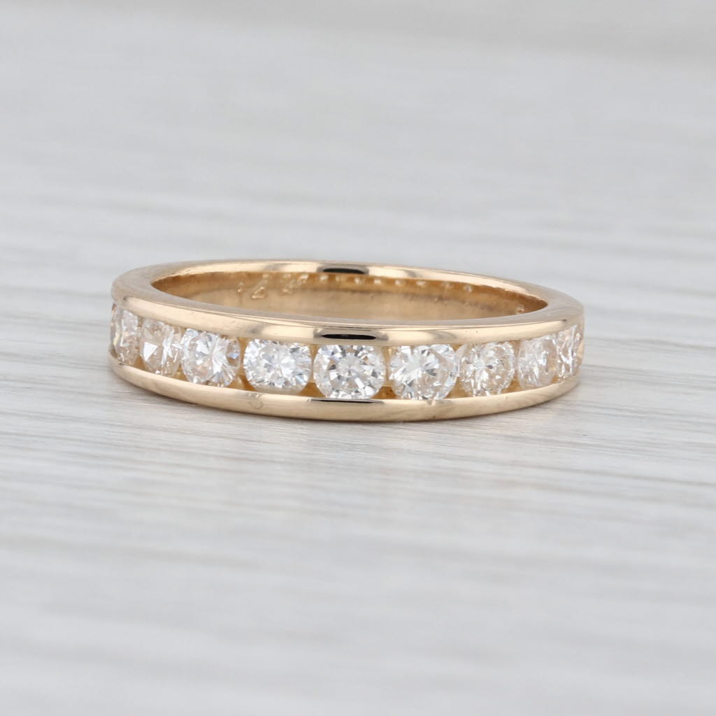 1ctw Channel Set Diamond Wedding Band 14k Yellow Gold Size 6 Anniversary Ring