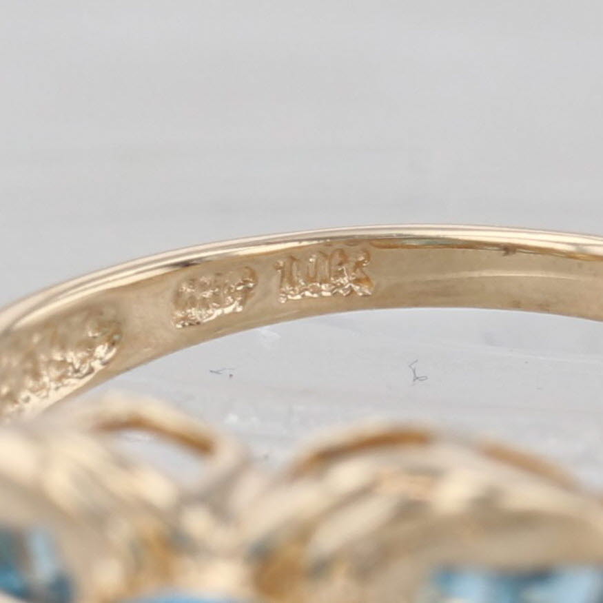 Gray 2.70ctw Oval Blue Topaz Ring 10k Yellow Gold Size 7.25