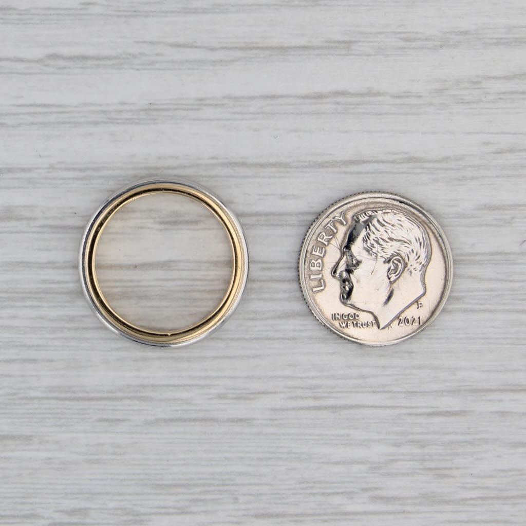 Tiffany & Co Wedding Band 18k Gold Platinum Ring 2-toned Stackable Size 5 w/ Box