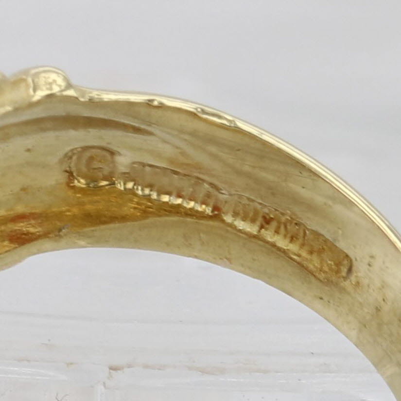 Sienna Judith Ripka Diamond Sardonyx Chalcedony Intaglio Ring 18k Yellow Gold Size 6