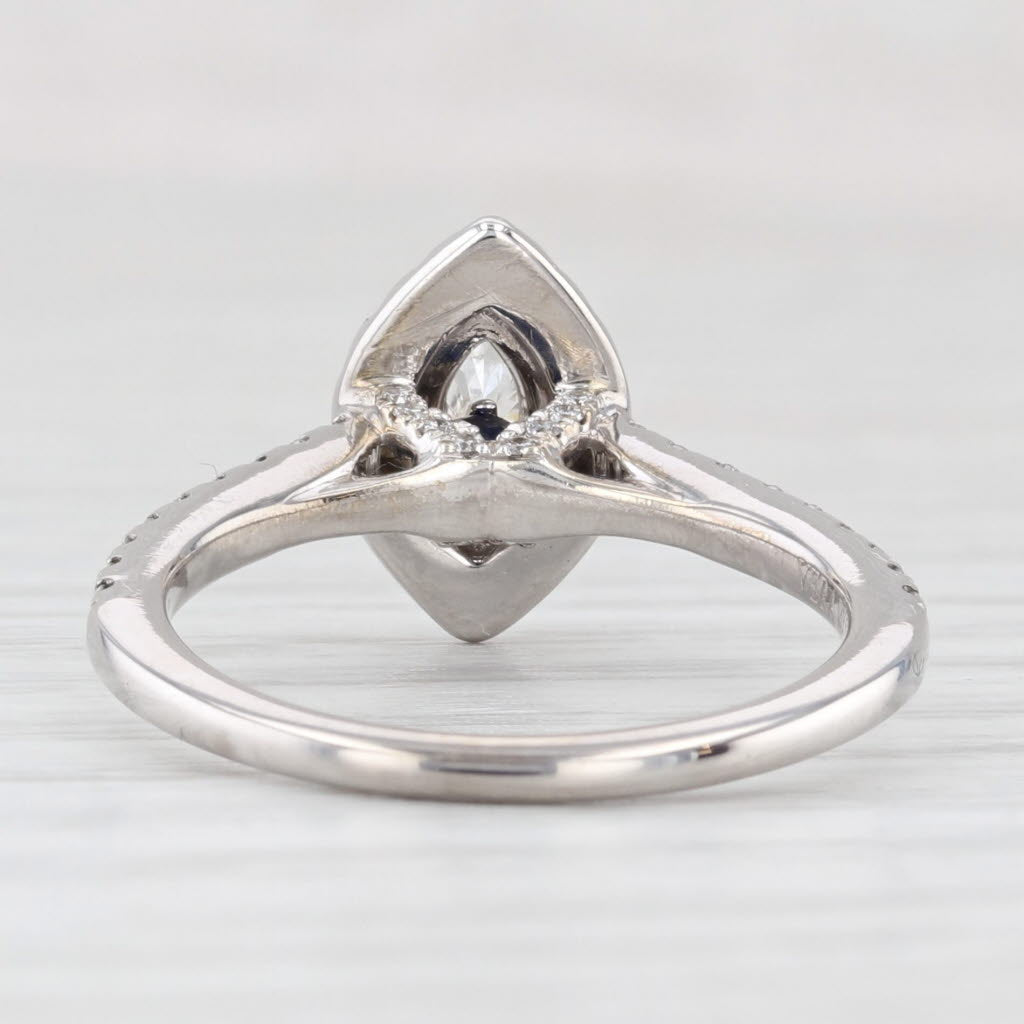 Light Gray Vera Wang Love 1.29ctw Marquise Diamond Halo Engagement Ring 14k Gold Sapphire