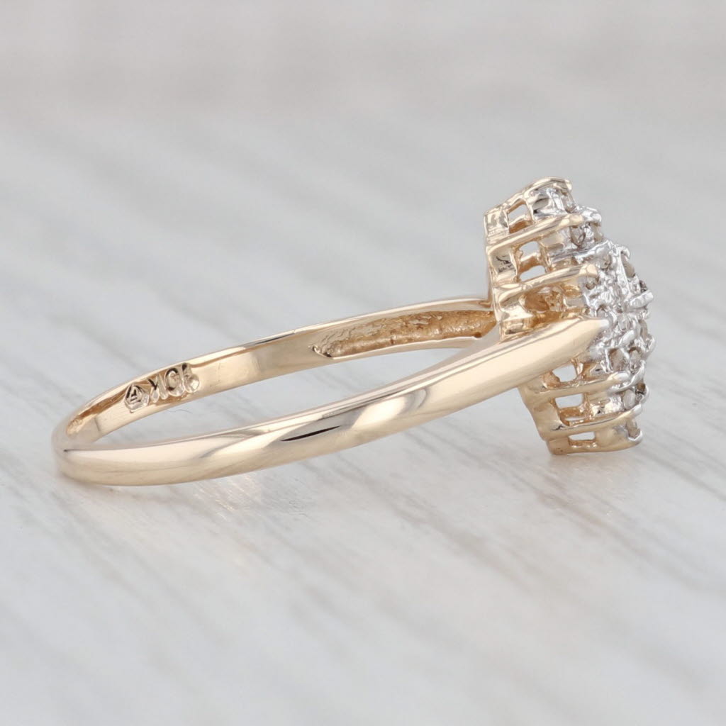 Light Gray 0.12ctw Diamond Cluster Engagement Ring 10k Yellow Gold Size 7
