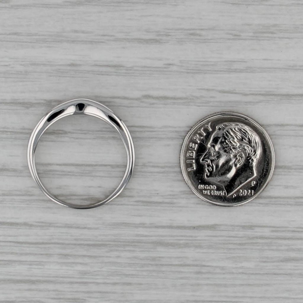 0.42ctw Diamond Contoured Wedding Band 14k White Gold Stackable Anniversary