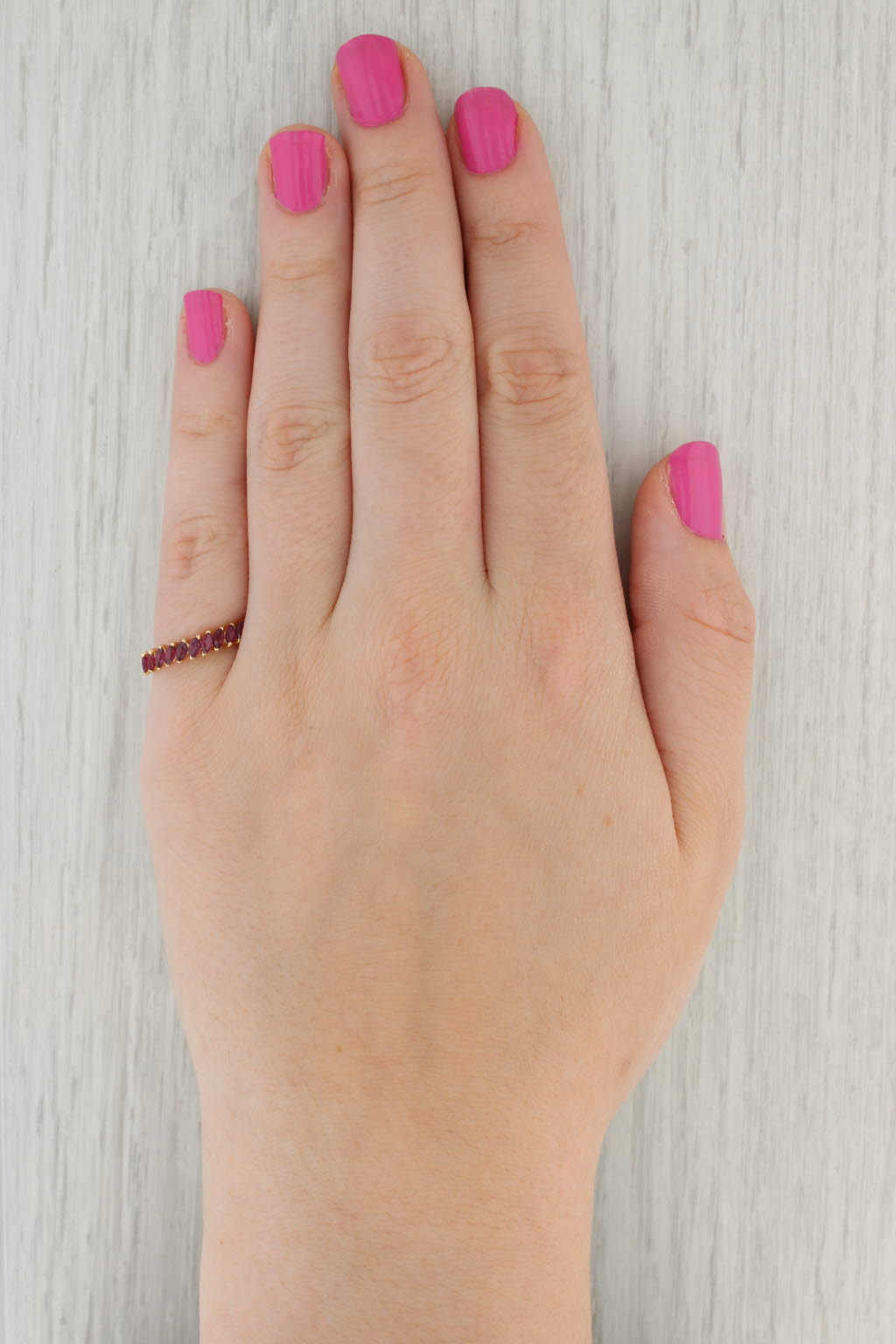 Gray 0.75ctw Ruby Ring 14k Yellow Gold Size 7 Stackable