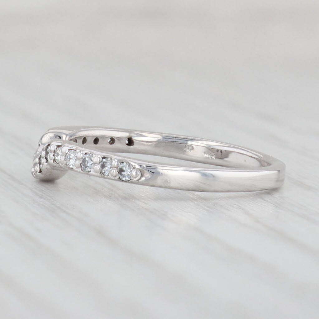 Light Gray 0.22ctw Diamond Ring Guard 14k White Gold Size 6.75 Wedding Band