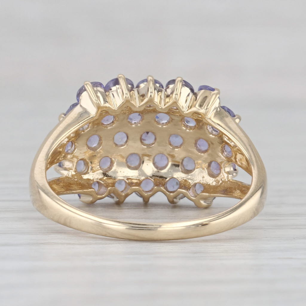 2.25ctw Tanzanite Cluster Ring 14k Yellow Gold Size 7.25 Cocktail