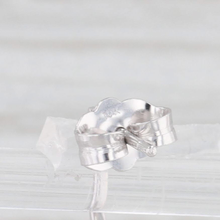 Light Gray 0.20ctw Figure-8 Diamond Dangle Earrings 10k White Gold Pierced Drops