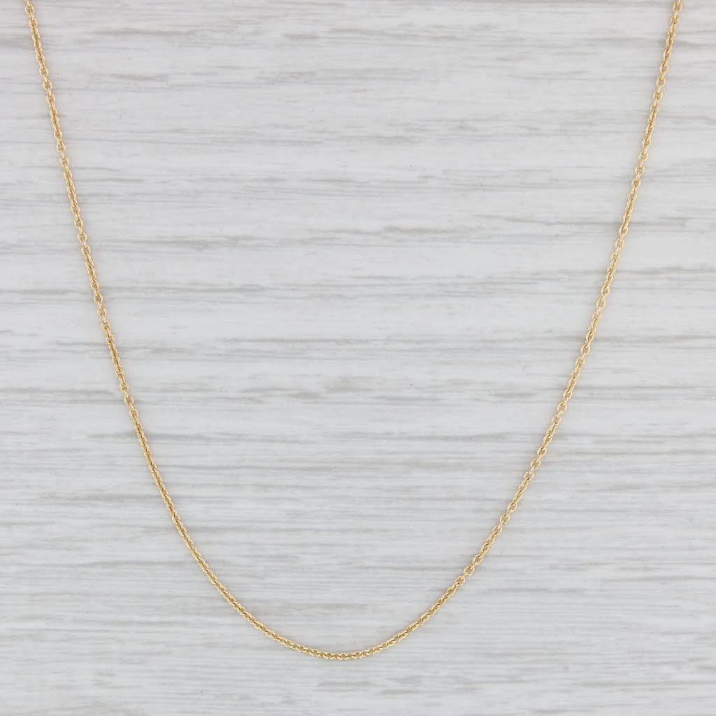 Light Gray 17.75" 0.7mm Cable Chain Necklace 14k Yellow Gold Lobster Clasp