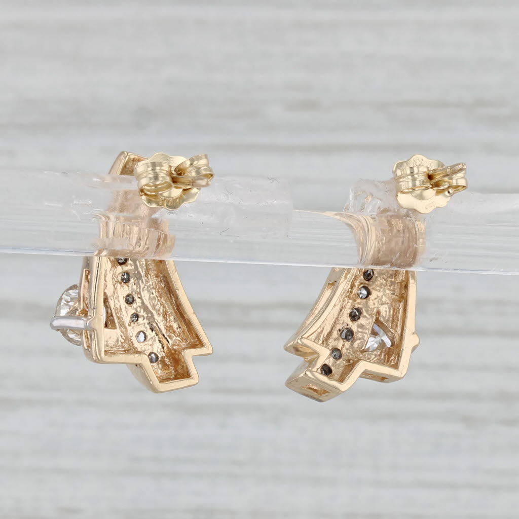 Gray 0.55ctw Diamond Drop Earrings 14k Yellow Gold Pierced Journey