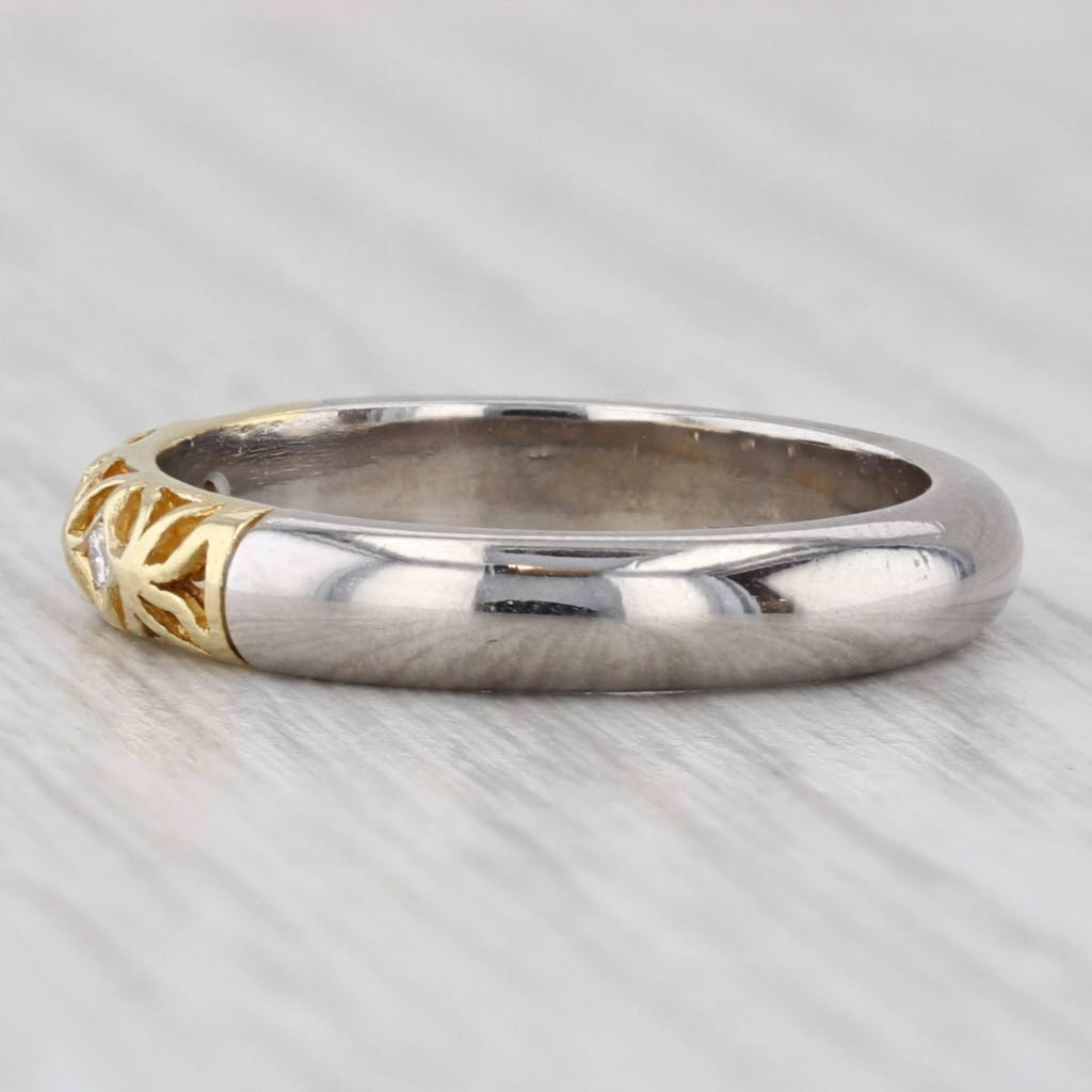Light Gray Alishan Diamond Ring 18k Yellow White Gold Size 6.25 Stackable Band Wedding