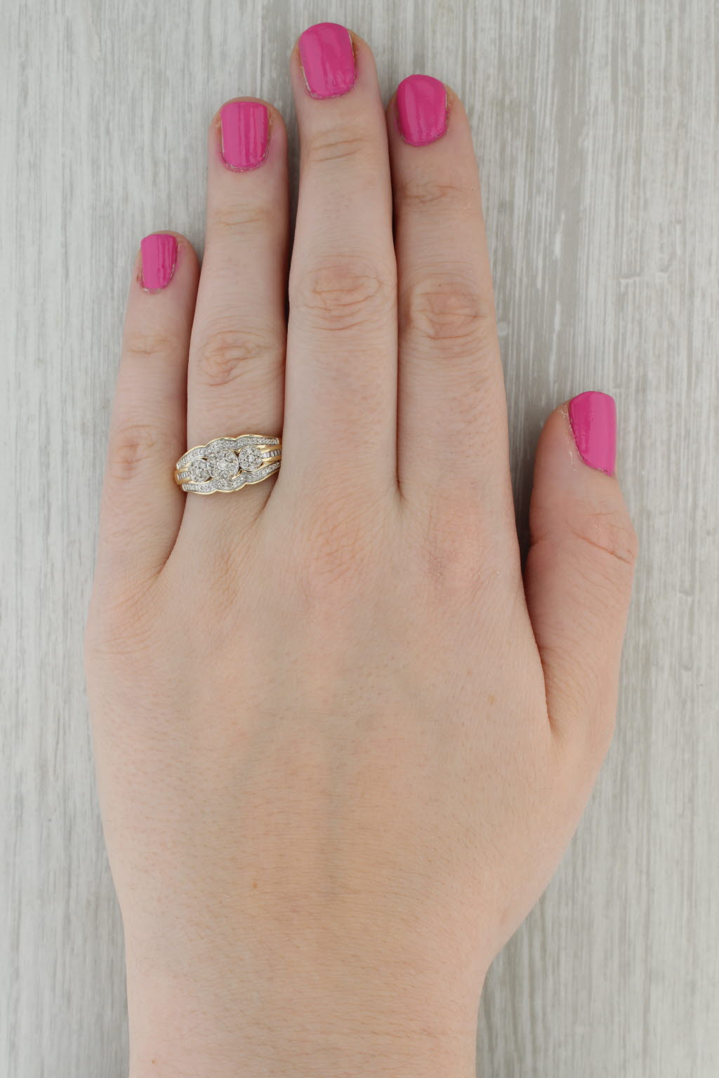 Dark Gray 0.50ctw Diamond Soldered Bridal Set 10k Yellow Gold Size 9.25 Engagement Wedding