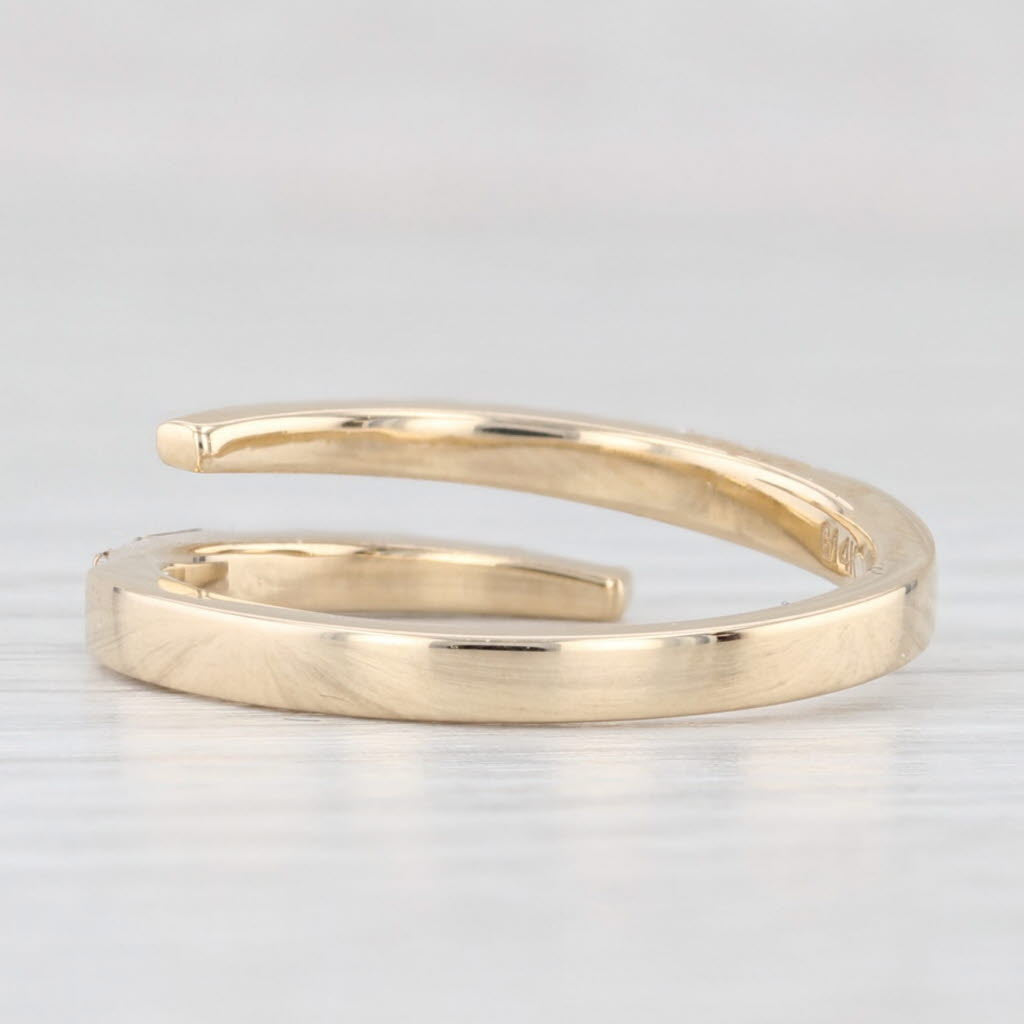 Light Gray New 0.46ctw Diamond Bypass Wedding Ring 14k Yellow Gold Stackable 6.5 Adjustable
