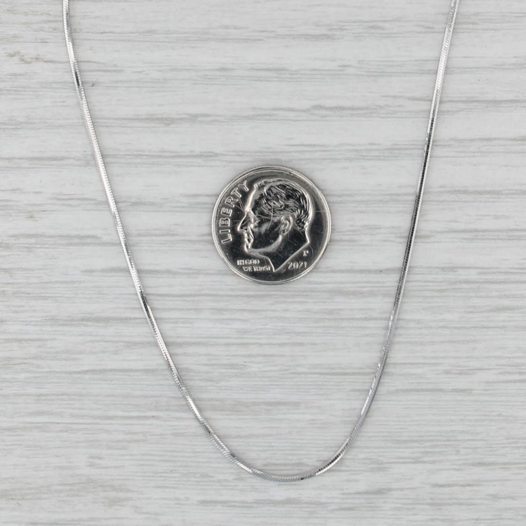 18.25" 1mm Snake Chain Necklace 14k White Gold