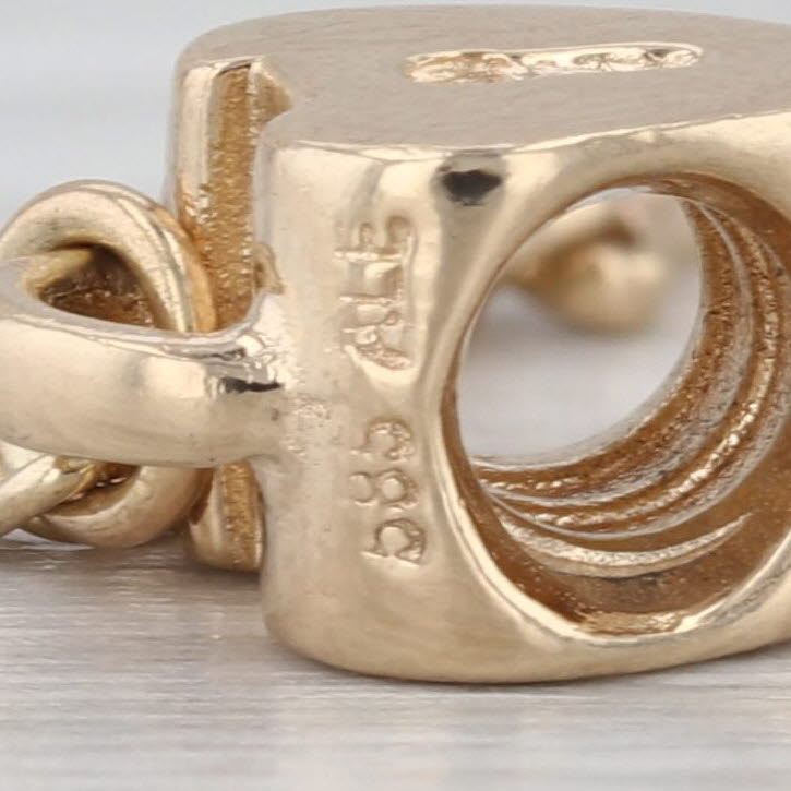 Authentic Pandora Heart Lock & Key Charm 750341 14k Gold Bead Retired