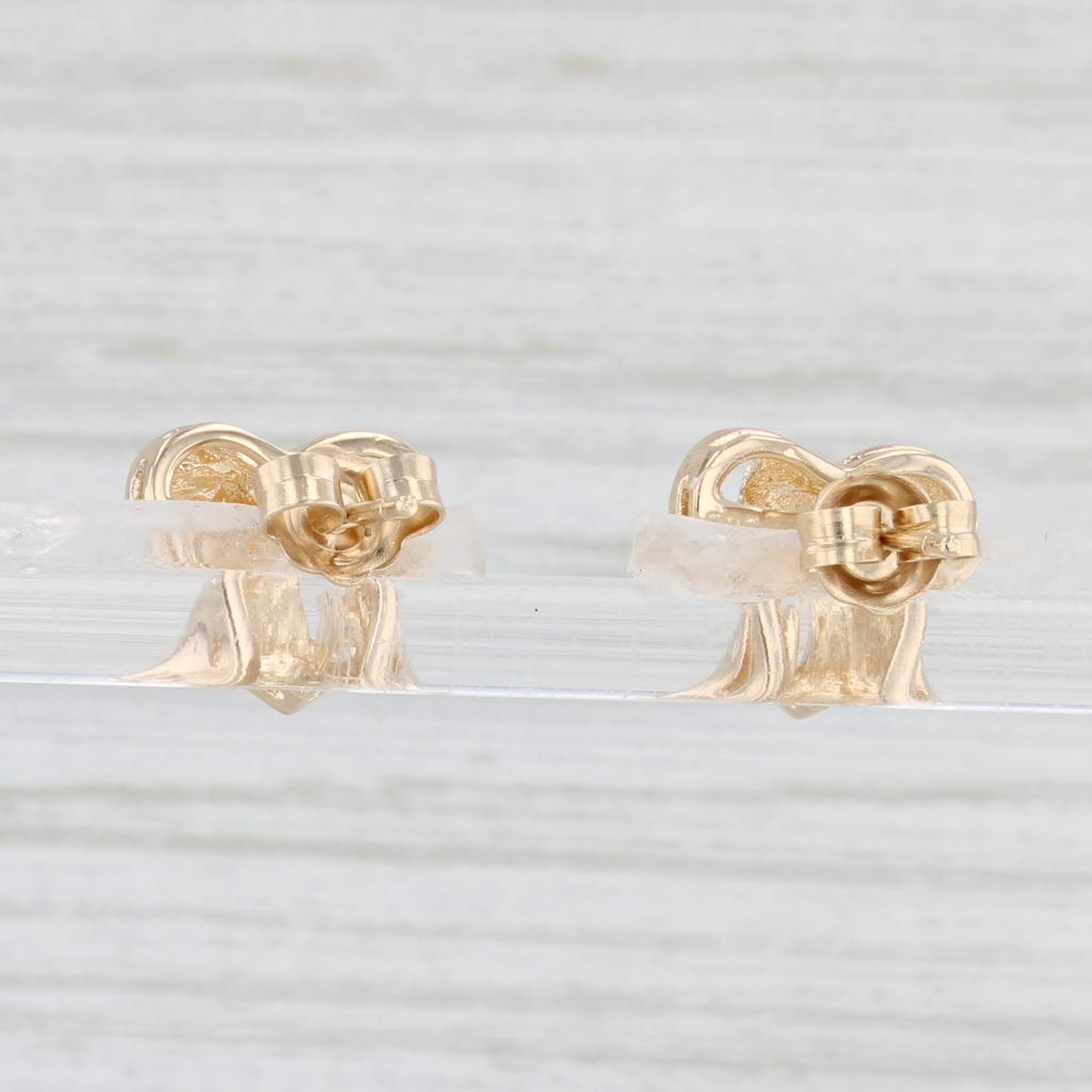 Light Gray Diamond Accented Heart Stud Earrings 14k Yellow Gold