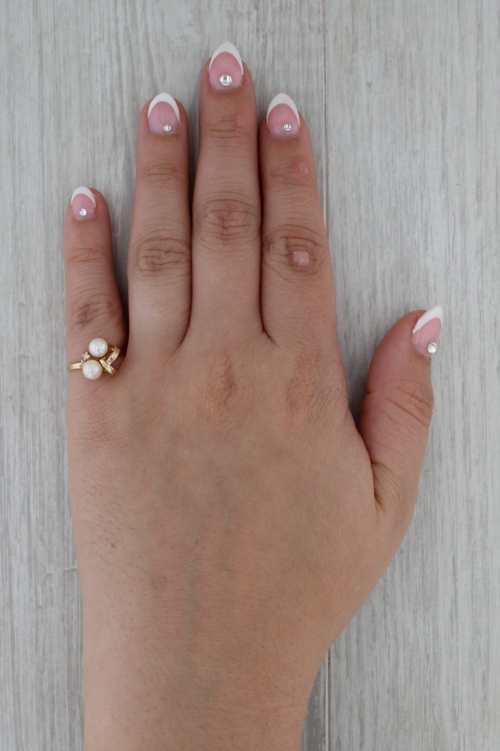 Cultured Pearl Knot Ring 14k Yellow Gold Size 5