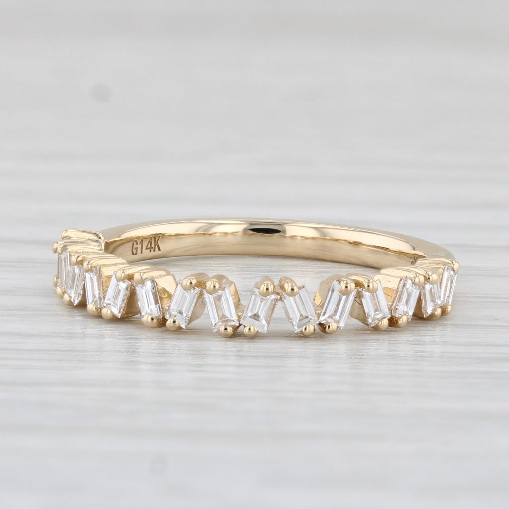 Light Gray New 0.41ctw Stackable Diamond Ring 14k Yellow Gold Size 6.75 Wedding Band