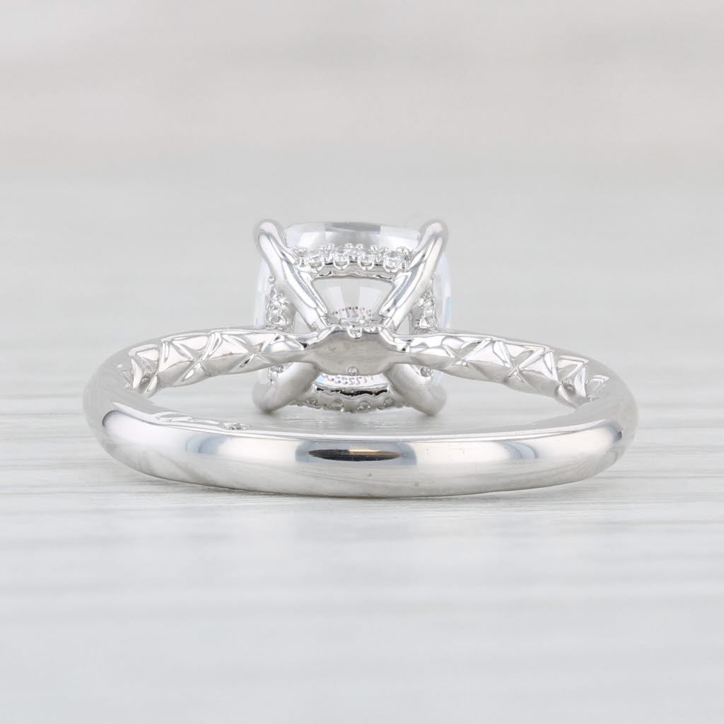 Light Gray New A Jaffe Diamond Semi Mount Engagement Ring 18k White Gold Size 6