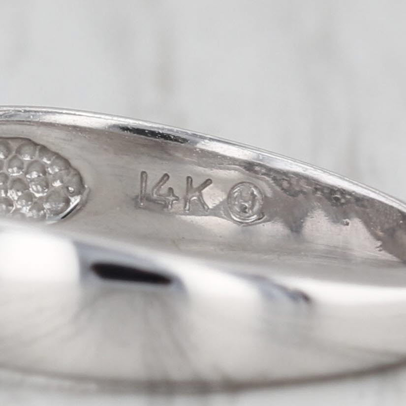 0.55ctw Diamond Cluster Ring 14k White Gold Size 7.25 Engagement