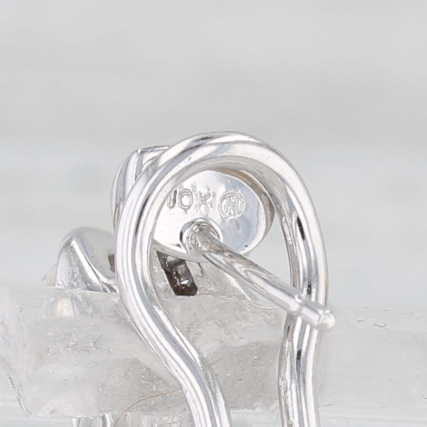 Light Gray 0.23ctw Diamond Drop Earrings 10k Yellow White Gold Omega Backs