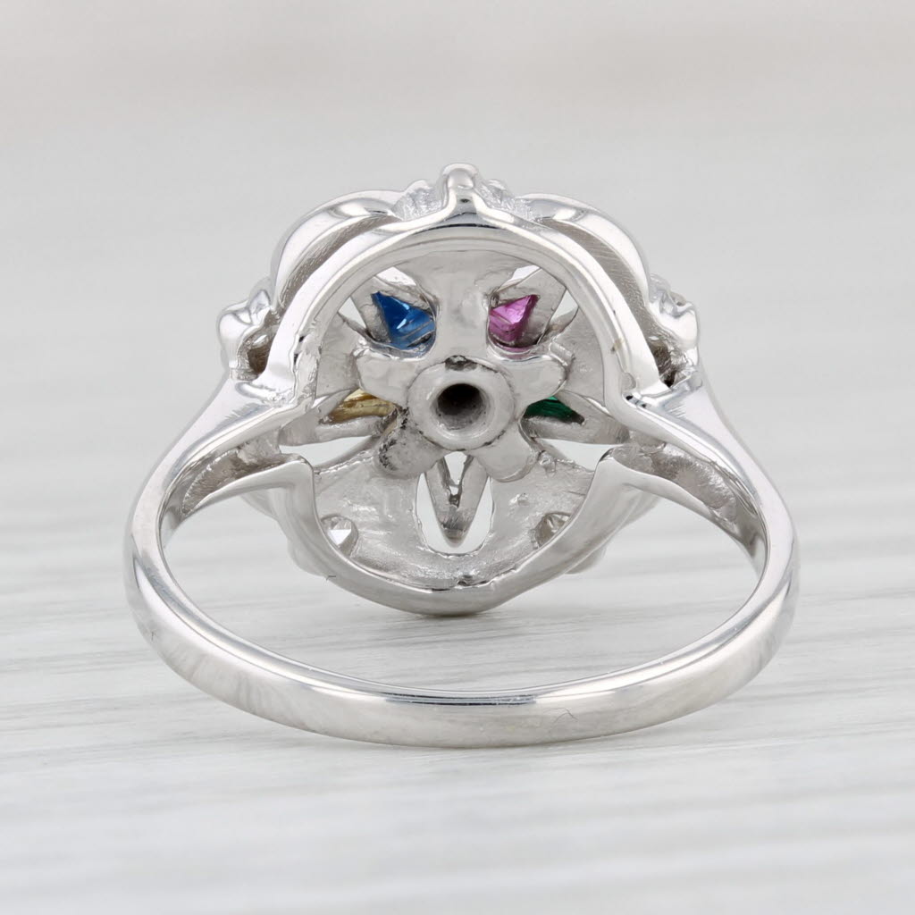 Light Gray Order Eastern Star 14k Gold Size 5.5 Masonic Women Signet OES Signet