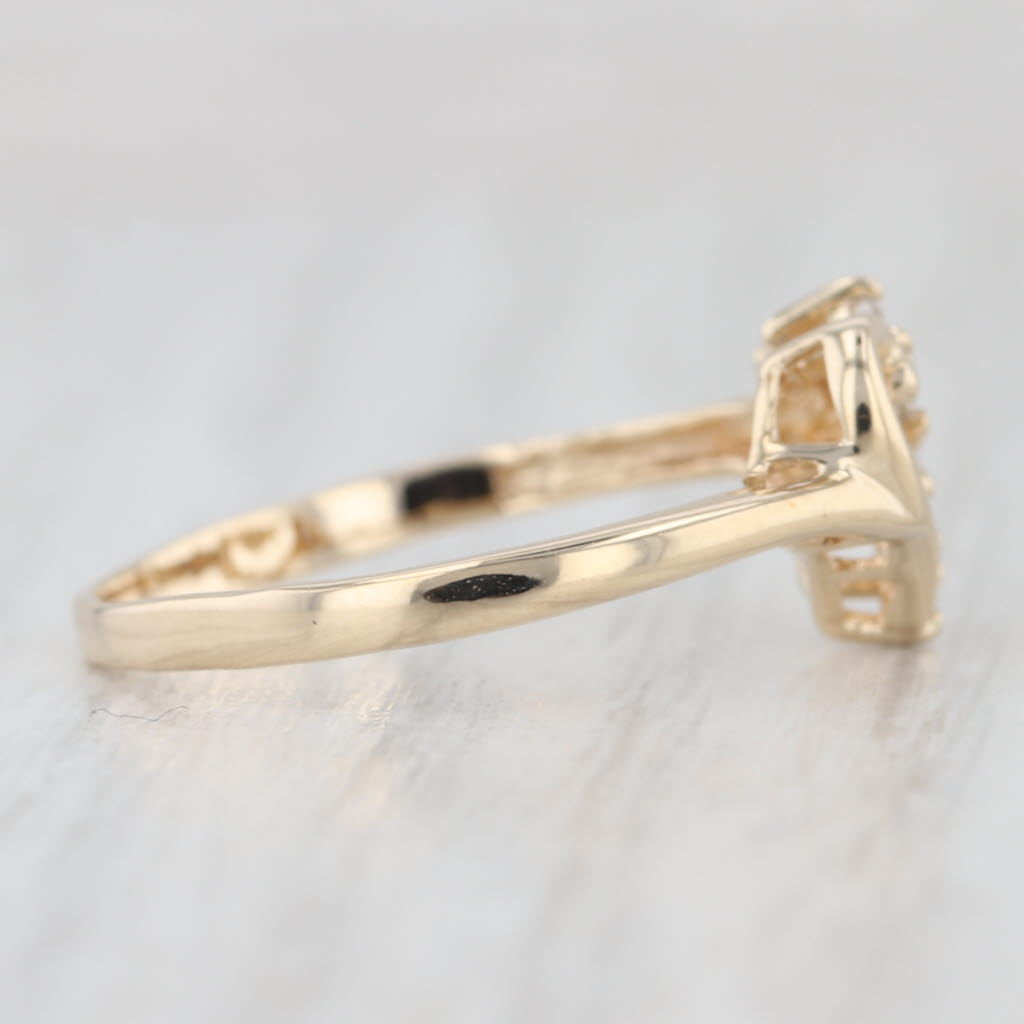 Cubic Zirconia Open Heart Ring 10k Yellow Gold Size 6.75