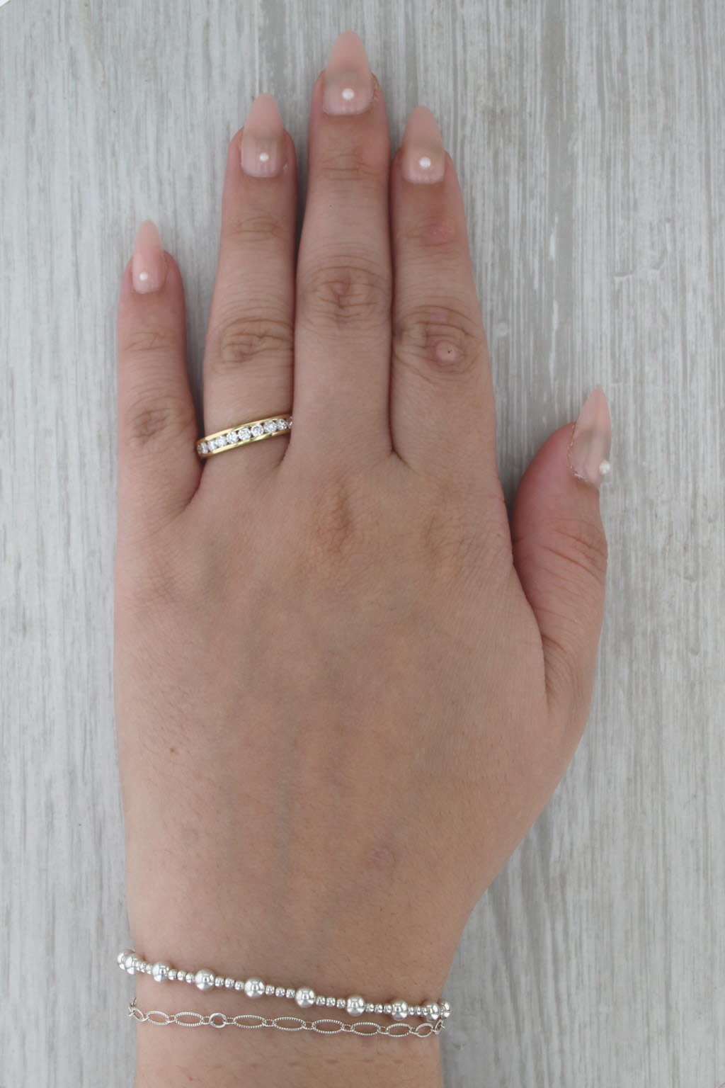 1.05ctw Diamond Eternity Band 18k Yellow Gold Stackable Anniversary Ring Size 8
