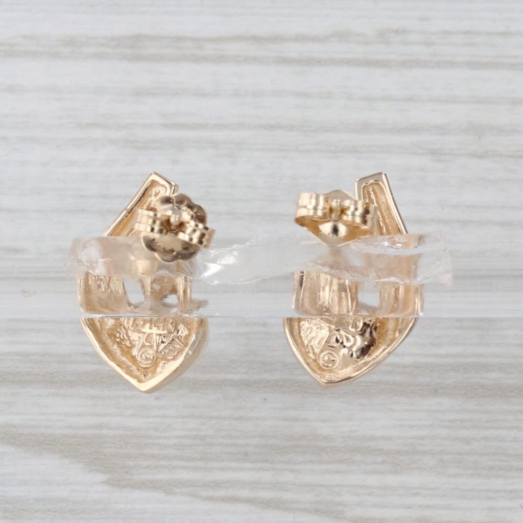 Cultured Pearl Diamond Teardrop Stud Earrings 14k Yellow Gold Studs
