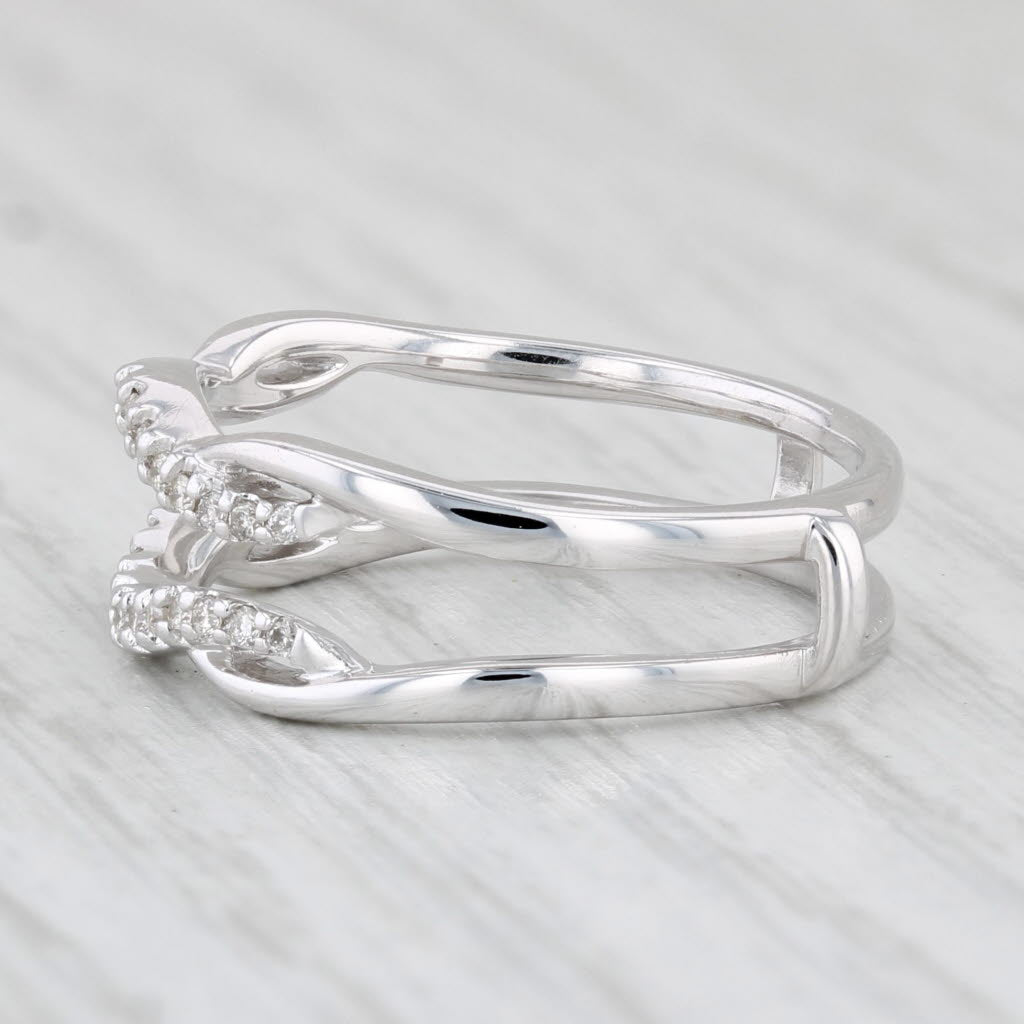 Light Gray 0.20ctw Diamond Ring Jacket Enhancer 14k White Gold Size 7 Wedding Band