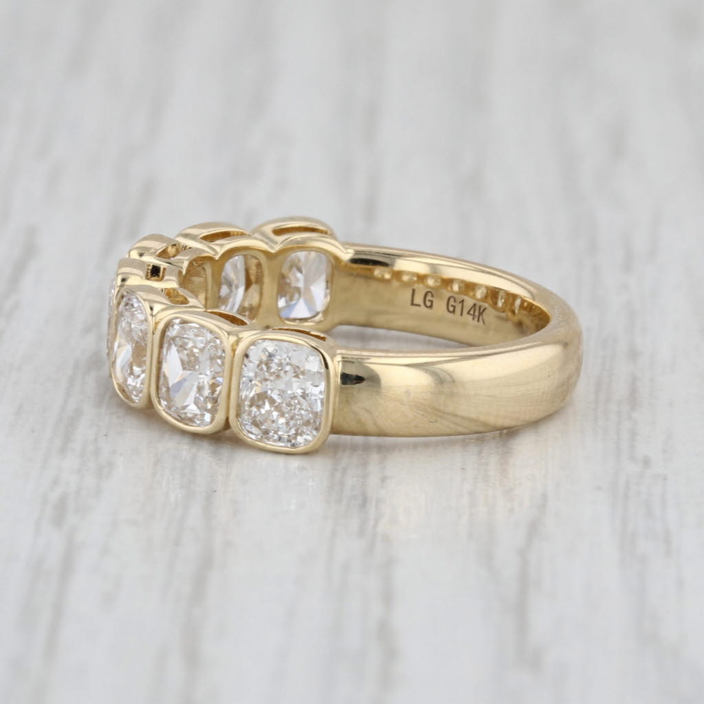 New 3.31ctw Lab Grown Diamond Wedding Band 14k Yellow Gold Stackable Ring Sz 6.5
