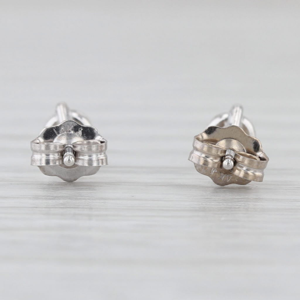 New 0.39ctw Diamond Stud Earrings 14k White Gold Round Solitaire Studs