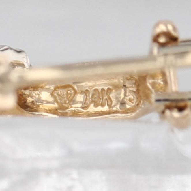 0.20ctw Diamond J-Hook Earrings 14k Yellow & White Gold Omega Backs