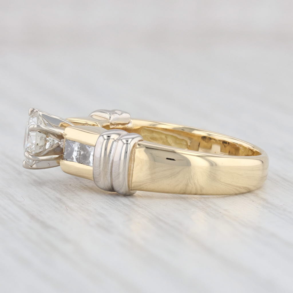 Light Gray 0.89ctw Round Diamond Engagement Ring 18k Yellow Gold Size 5.75